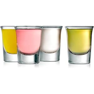imageNutriChef 4 Pack Clear Shot Glasses  1 Oz Elegant Round Shot glass Set of 4  Stable Base Thermal Shock Resistant  For HotCold Drink Whiskey Vodka Tequila Shots Cordial Espresso4pack