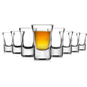 imageNutriChef 4 Pack Clear Shot Glasses  1 Oz Elegant Round Shot glass Set of 4  Stable Base Thermal Shock Resistant  For HotCold Drink Whiskey Vodka Tequila Shots Cordial Espresso8pack