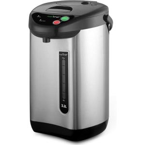 imageNutriChef 52 Qt Electric Water Kettle Quick Heating 5 Liter Digital Kettle with 5 Temperature Settings Safety Lock Stainless Steel 3 Dispensing Options Easy to Clean 846quot x 112quot x 165quot34 Quarts