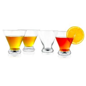 imageNutriChef 84oz Clear Martini Glasses 4 set of Heavy Base Hand Blown Elegant Stemless Cocktail Glassware for Whiskey Scotch Wine Liquor Gin and Mixed Drinks Dishwasher Safe4 pack