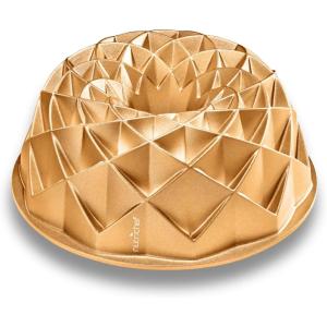 imageNutriChef 9Inch Cake Pan  Thick and Heavy Cast Aluminum Bakeware Cake Mold with 2 Layers of Nonstick Coating  Fluted Lines Design for Uniform Baking Up To 500 Degrees  Easy to Clean GoldWreath