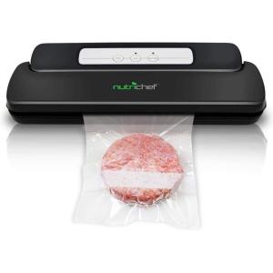 imageNutriChef Automatic Handheld Vacuum Sealer Machine  Simple ampamp Compact Fresh Saver Meal  Vacuum Sealing System with Starter Pack for Food PreservationBlack