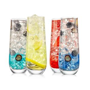 imageNutriChef Champagne Flutes Stemless 94oz  Set of 2 Elegant Clear Crystal Glass Drinkware wNarrow Rim Seamless Bowl LeadFree Dishwasher Safe Sparkling Wine Glassware Perfect for Any Occasion4 pack