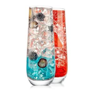 imageNutriChef Champagne Flutes Stemless 94oz  Set of 2 Elegant Clear Crystal Glass Drinkware wNarrow Rim Seamless Bowl LeadFree Dishwasher Safe Sparkling Wine Glassware Perfect for Any Occasion2 pack