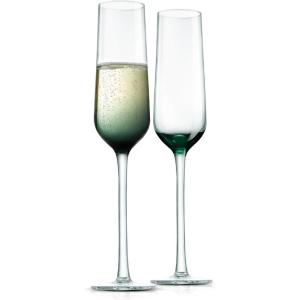 imageNutriChef Kitchen 125 Ounce Champagne Flutes Set of 2 Hand Blown Crystal Clear Champagne Glasses for Parties Weddings Party New Year Christmas and ToastingSet of 2