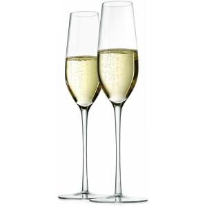 imageNutriChef Kitchen 9 Ounce Champagne Flutes Set of 2 Hand Blown Crystal Clear Champagne Glasses for Parties Weddings Party New Year Christmas and ToastingSet of 2