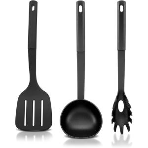 imageNutriChef Kitchen Cooking Utensils Set  Includes Soup Ladle Pasta Fork and Spatula Works with Model NCCWA13