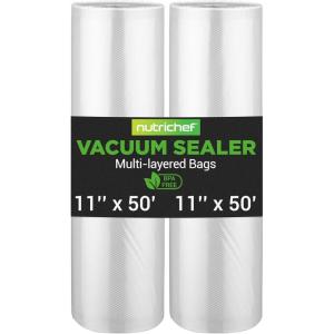 imageNutriChef Vacuum Sealer Bags 8x50 Rolls 2 pack for Food Saver Seal a Meal NutriChef Weston Commercial Grade BPA Free Heavy Duty Great for vac storage Meal Prep or Sous Vide211x50