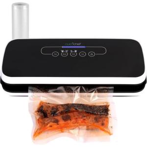 imageNutriChef Vacuum Sealer For Food  Automatic Air Sealing Machine for Dry ampamp Moist Foods LED Touch Controls Includes Vacuum Bags Hose ampamp Wine Stopper High Suction PowerBlack