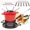 imageNutriChef 12pcs Fondue Dipping Fork Skewers  Stainless Steel wMultiColored HeatResistant Handles  Perfect for Fruits Vegetables Cheese Chocolate Marshmallows and More PRTPKFONDSTK12