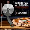 imageNutriChef 4Inch Pizza Cutter Wheel  Sharp Stainless Steel Slicer with Builtin Finger Guard ampamp NonSlip Plastic Handle  Cuts Through Crusts Bread Pies Dough ampamp More  Dishwasher Safe
