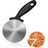 imageNutriChef 4Inch Pizza Cutter Wheel  Sharp Stainless Steel Slicer with Builtin Finger Guard ampamp NonSlip Plastic Handle  Cuts Through Crusts Bread Pies Dough ampamp More  Dishwasher Safe