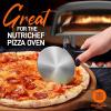 imageNutriChef 4Inch Pizza Cutter Wheel  Sharp Stainless Steel Slicer with Builtin Finger Guard ampamp NonSlip Plastic Handle  Cuts Through Crusts Bread Pies Dough ampamp More  Dishwasher Safe
