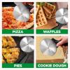imageNutriChef 4Inch Pizza Cutter Wheel  Sharp Stainless Steel Slicer with Builtin Finger Guard ampamp NonSlip Plastic Handle  Cuts Through Crusts Bread Pies Dough ampamp More  Dishwasher Safe