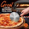 imageNutriChef 4Inch Pizza Cutter Wheel  Sharp Stainless Steel Slicer with Builtin Finger Guard ampamp NonSlip Plastic Handle  Cuts Through Crusts Bread Pies Dough ampamp More  Dishwasher Safe