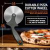 imageNutriChef 4Inch Pizza Cutter Wheel  Sharp Stainless Steel Slicer with Builtin Finger Guard ampamp NonSlip Plastic Handle  Cuts Through Crusts Bread Pies Dough ampamp More  Dishwasher Safe