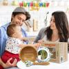imageNutriChef Bamboo Baby Feeding Bowl  Wooden Infant Toddler Dish and Spoon Set wSilicone Suction Base for Stay Put Eating For Children Aged 472 Months SparkleBowl