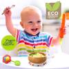 imageNutriChef Bamboo Baby Feeding Bowl  Wooden Infant Toddler Dish and Spoon Set wSilicone Suction Base for Stay Put Eating For Children Aged 472 Months Star BowlSmall
