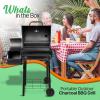 imageNutriChef Charcoal Grill Offset Smoker with Cover Portable Stainless Steel Grill Outdoor Camping BBQ and Barrel Smoker BlackCharcoal