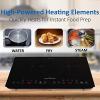 imageNutriChef Double Induction Cooktop  Portable 120V Digital Ceramic Dual Burner w Kids Safety Lock  Works with Flat Cast Iron Pan1800 WattTouch Sensor Control 12 Controls  PKSTIND48 BlackDouble