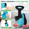 imageNutriChef Electric Frozen Fruit Dessert Maker  Fruit Sorbet Machine  Make Ice Cream Dessert Gelato Smoothies Slushies ampamp Frozen Yogurt  Includes Food Plunger ampamp Recipe Book  Blue