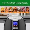 imageNutriChef Hot Air Fryer Oven  wDigital Display Electric Big 37 Qt Capacity Stainless Steel Kitchen Oilless Convection Power Multi Cooker wBasket Pan  Use for Baking Grill  Black One Size
