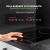 imageNutriChef Induction Cooktop 2 Burner Electric Stove  Adjustable Temperature Digital Touch Sensors StainResistantEasytoClean Induction Hot Plate 20 x 11 Inch  1800 Watt