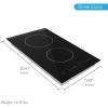 imageNutriChef Induction Cooktop 2 Burner Electric Stove  Adjustable Temperature Digital Touch Sensors StainResistantEasytoClean Induction Hot Plate 20 x 11 Inch  1800 Watt