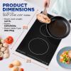 imageNutriChef Kitchen Dual Induction Cooktop  Kitchen w Digital Display StainResistant Compact ampamp Space Saving 1800 Watt Heating Element Power 9 Levels Power Setting