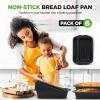 imageNutriChef Loaf Pans Set of 6  NonStick Premium Bread Pans Quick ampamp Even Heat Distribution  Oven Safe To 450 F  No PFOA PFOS ampamp PTFE  Food Grade Carbon Steel  1161 x 598 x 256 Inches Black6 pack