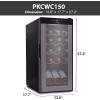 imageNutriChef PKCWC340 Wine Fridge 34 Bottle Single Zone Beverage Chiller 935L Capacity 33x19x17 IN BlackBlack