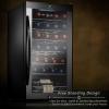 imageNutriChef PKCWC340 Wine Fridge 34 Bottle Single Zone Beverage Chiller 935L Capacity 33x19x17 IN BlackBlack