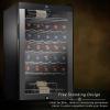 imageNutriChef PKCWC340 Wine Fridge 34 Bottle Single Zone Beverage Chiller 935L Capacity 33x19x17 IN BlackBlack