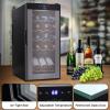 imageNutriChef PKCWC340 Wine Fridge 34 Bottle Single Zone Beverage Chiller 935L Capacity 33x19x17 IN BlackBlack