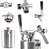 imageNutriChef Pressurized Growler Tap System  Stainless Steel Mini Keg Dispenser Portable Kegerator Kit  Co2 Pressure Regulator Keeps Carbonation for Craft Beer Draft and Homebrew  64oz