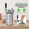 imageNutriChef Pressurized Growler Tap System 128oz Stainless Steel Mini Keg Dispenser Portable Kegerator Kit Co2 Pressure Regulator Keeps Carbonation for Craft Beer Draft and HomebrewSingle Wall