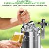 imageNutriChef Pressurized Growler Tap System 128oz Stainless Steel Mini Keg Dispenser Portable Kegerator Kit Co2 Pressure Regulator Keeps Carbonation for Craft Beer Draft and HomebrewSingle Wall