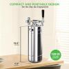 imageNutriChef Pressurized Growler Tap System 128oz Stainless Steel Mini Keg Dispenser Portable Kegerator Kit Co2 Pressure Regulator Keeps Carbonation for Craft Beer Draft and HomebrewSingle Wall