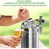 imageNutriChef Pressurized Growler Tap System 128oz Stainless Steel Mini Keg Dispenser Portable Kegerator Kit Co2 Pressure Regulator Keeps Carbonation for Craft Beer Draft and HomebrewSingle Wall
