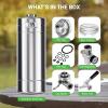 imageNutriChef Pressurized Growler Tap System 128oz Stainless Steel Mini Keg Dispenser Portable Kegerator Kit Co2 Pressure Regulator Keeps Carbonation for Craft Beer Draft and HomebrewSingle Wall