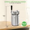 imageNutriChef Pressurized Growler Tap System 64oz Stainless Steel Mini Keg Dispenser Portable Kegerator Kit Co2 Pressure Regulator Keeps Carbonation for Craft Beer Draft and Homebrew