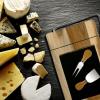 imageNutriChef Slicing Bamboo Cheese Board Platter  4 Stainless Steel Knives and Magnet Holder  Modern Wood Snack Serving Tray w Stone Slate Slab  Slicer Blade for Cutting  NutriChef PKCZBD50