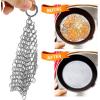 imageNutriChef Stainless Steel Cast Iron Cleaner  394quotx394quot Rustproof Dishwasher Safe Chainmail Metal Scraper Cleaning Tool for Preseasoned Pans Pot Dutch Oven Skillet Wok Waffle Iron  NutriChef NCCISSC84