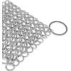 imageNutriChef Stainless Steel Cast Iron Cleaner  394quotx394quot Rustproof Dishwasher Safe Chainmail Metal Scraper Cleaning Tool for Preseasoned Pans Pot Dutch Oven Skillet Wok Waffle Iron  NutriChef NCCISSC84