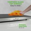 imageNutriChef Stainless Warming Hot Plate  Keep Food Warm w Portable Electric Food Tray Dish Warmer w Black Glass Top For Restaurant Parties Buffet Serving Table or Countertop Use  AZPKWTR30