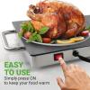 imageNutriChef Stainless Warming Hot Plate  Keep Food Warm w Portable Electric Food Tray Dish Warmer w Black Glass Top For Restaurant Parties Buffet Serving Table or Countertop Use  AZPKWTR30
