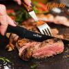 imageNutriChef Steak Knife Set of 8  Premium Serrated Stainless Steel Kitchen Knife Set  Ergonomic Design Sharp Blades NonStick ampamp RustResistant  Perfect for Home BBQs ampamp Restaurants BlackBlack