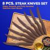 imageNutriChef Steak Knife Set of 8  Premium Serrated Stainless Steel Kitchen Knife Set  Ergonomic Design Sharp Blades NonStick ampamp RustResistant  Perfect for Home BBQs ampamp Restaurants BlackBrown