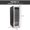 imageNutrichef 18 Bottle Slim Wine Fridge  Red ampamp White Wine Chiller  Adjustable Temperature Control 41F to 64F  Ultra Quiet Operation  Mini Wine Cooler for Home ampamp Office 30x13x17 INStainless Steel