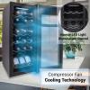 imageNutrichef 18 Bottle Wine Fridge  Dual Zone Wine Chiller  Adjustable Temperature 41F to 64F  Ultra Quiet Operation  Wine Cooler For Home ampamp Office  Free Standing 32x13x19 IN  Black